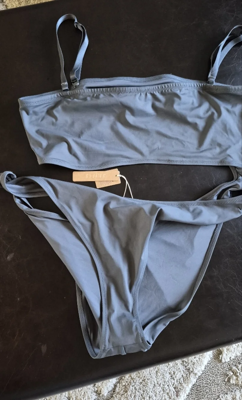 NWT Skims Signature Cutout Monokini One-Piece Swimsuit Gunmetal Size 4X